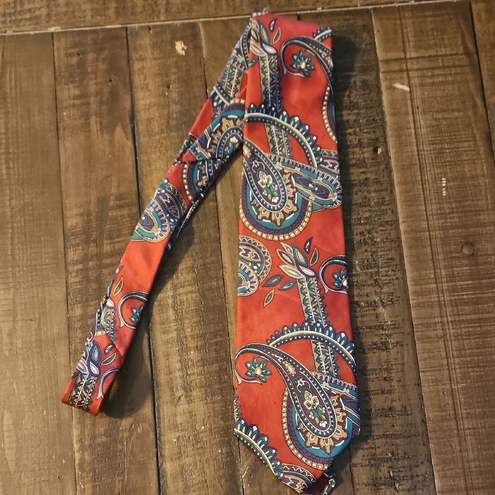 Royal Night Silk Paisley Red and Blue Tie